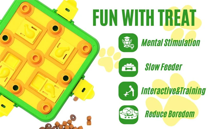Interactive 3-in-1 Dog Puzzle: Mental Stimulation and Treat Feeder for Boredom Relief