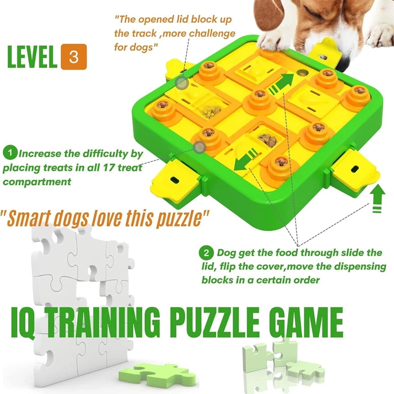Interactive 3-in-1 Dog Puzzle: Mental Stimulation and Treat Feeder for Boredom Relief