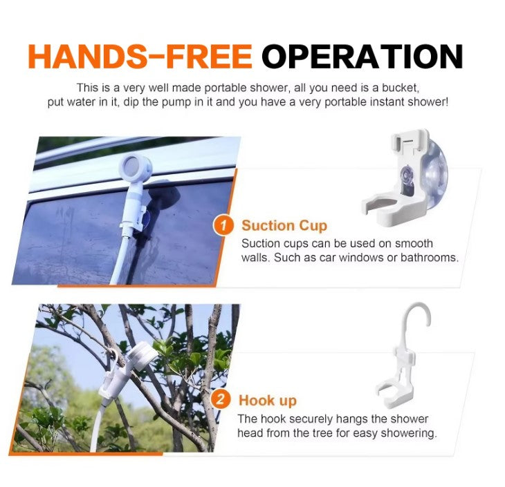 Portable Rechargeable Outdoor Shower — 4000mAh Battery, 2 Flow Rates, Perfect for Dog Bathing, Car Washing & Camping