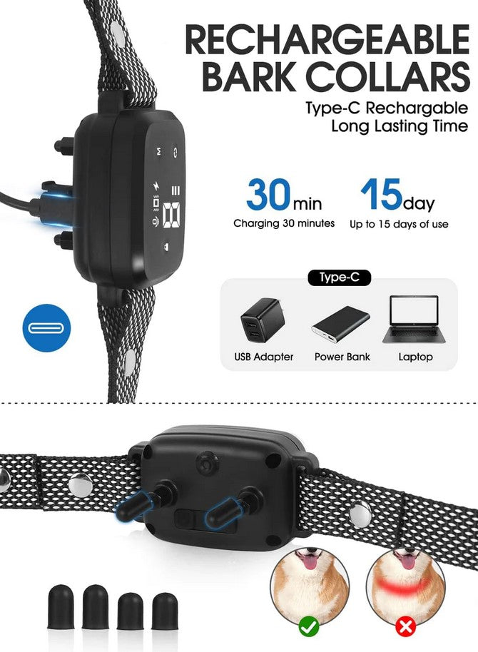 Dog Bark Collar - Waterproof & Rechargeable